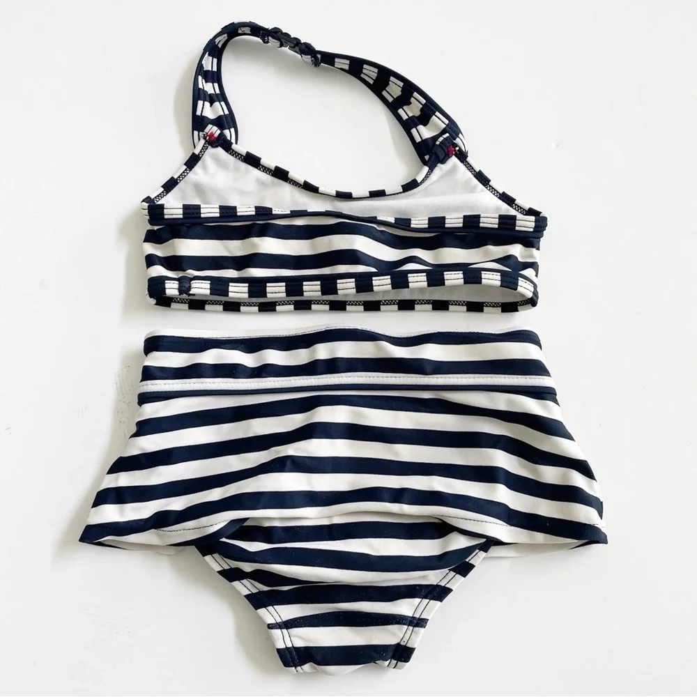 Baby Gap Retro Striped High Waisted Halter Top Bikini